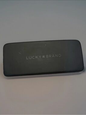 NEW Lucky Brand Black Hard Clamshell Hinged Eyeglasses Case